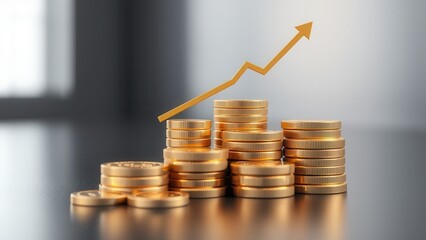 Rising graph showing the growth of finances.