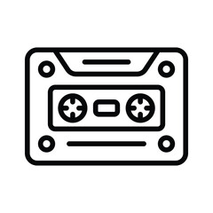 An icon of cassette in modern style, multimedia device vector