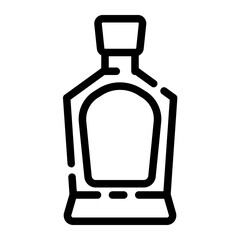 alcohol bottle cut line icon