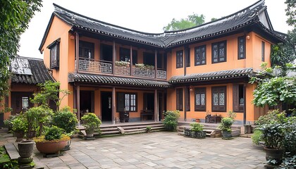 Obraz premium Chinese Courtyard House Exterior