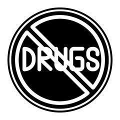 drug prohibition glyph icon