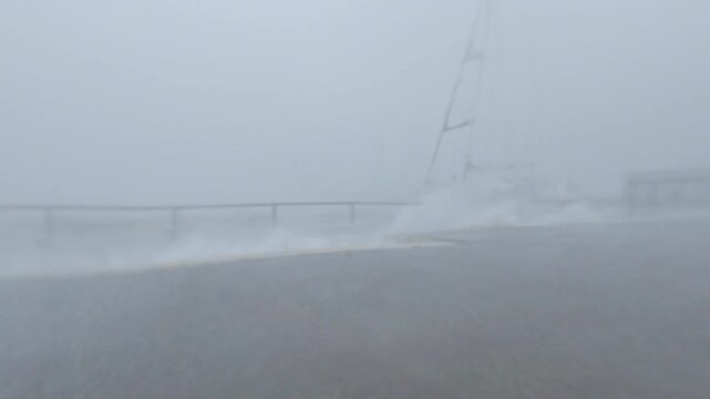 Hurricane Eyewall Powerful Wind Blowing Spray Storm Surge - Khanun