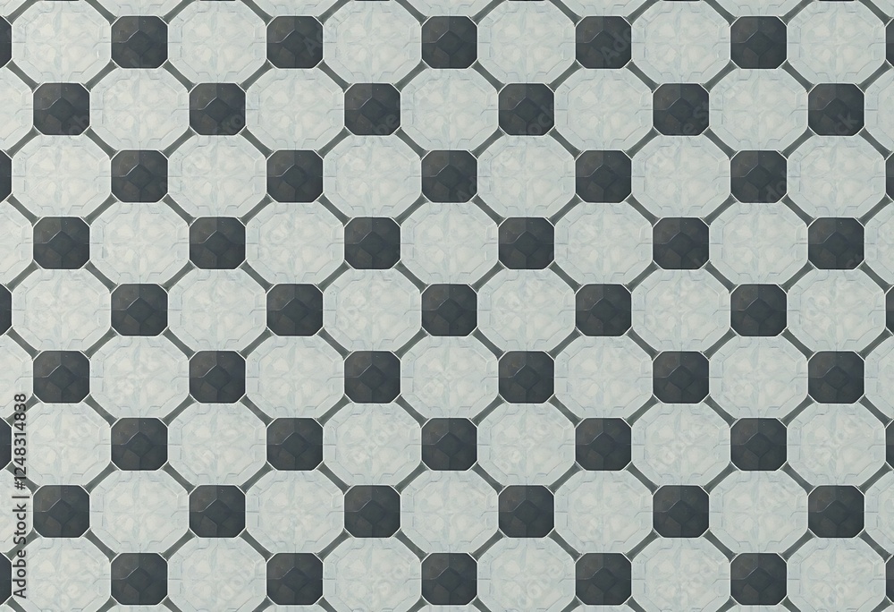Aufkleber geometric pattern of octagonal and square tiles