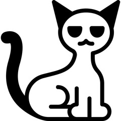 Black cat glyph icon