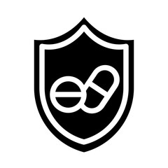 drug protection solid icon