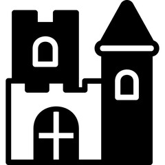 Obraz premium Haunted house glyph icon