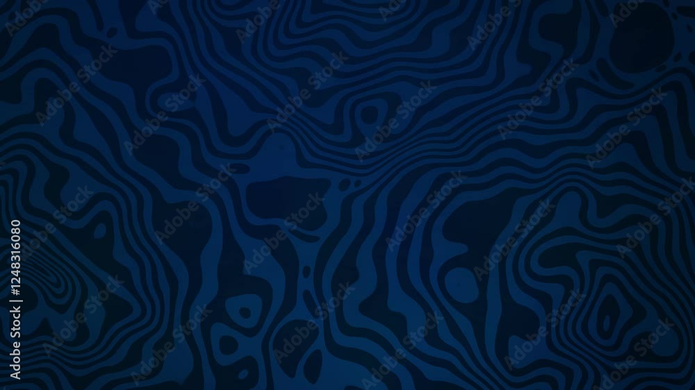 Poster vibrant turbulent blue fluid kaleidoscopic pattern with swirling psychedelic shapes and forms - hypn