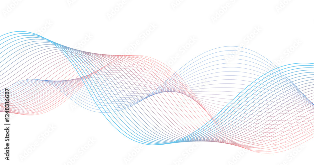 Aufkleber abstract background,blue and red line pattern wave ,line effect ,modern ,vector eps 10