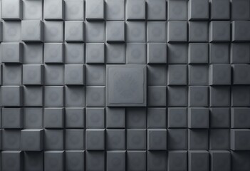 Monochrome Abstract Geometric Cube Pattern Background with Elevated Cube