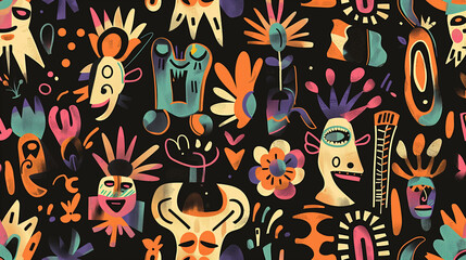 Face flower abstract pattern background,April Fool's Day Prank Symbol