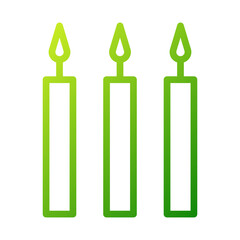 Three Green Candles Minimalist Vector Design