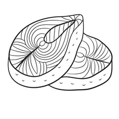Fillet of fish illustration suitable For Fish and sea food restaurant menu, flyer.