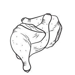 Hand drawing Fillet of chicken leg illustration suitable For restaurant menu, flyer, card.
