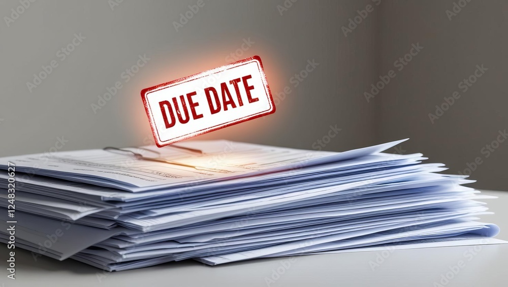 Poster a stack of papers with a prominent 