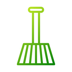 Green Gradient Broom Cleaning Tool Illustration