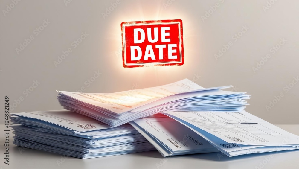 Poster a stack of papers with a 