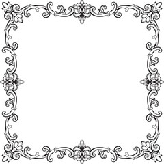 Ornament Border Vintage Floral Wedding