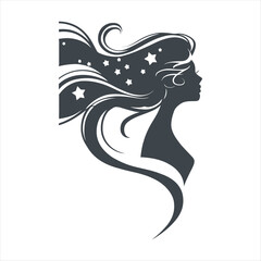 Graceful Female Silhouette Design for Happy Women's Day Celebration