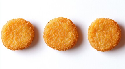Crispy Golden Chicken Nuggets on White Background for Delicious Meals