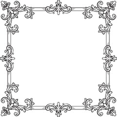 Ornament Border Vintage Floral Wedding