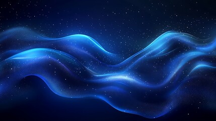 Glowing Blue Wave of Particles