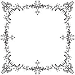 Ornament Border Vintage Floral Wedding