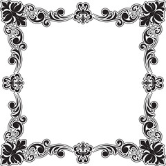 Ornament Border Vintage Floral Wedding