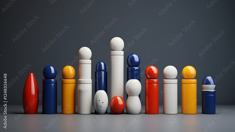Poster vibrant arrangement of assorted laboratory test tubes with colorful caps displayed on a clean white 