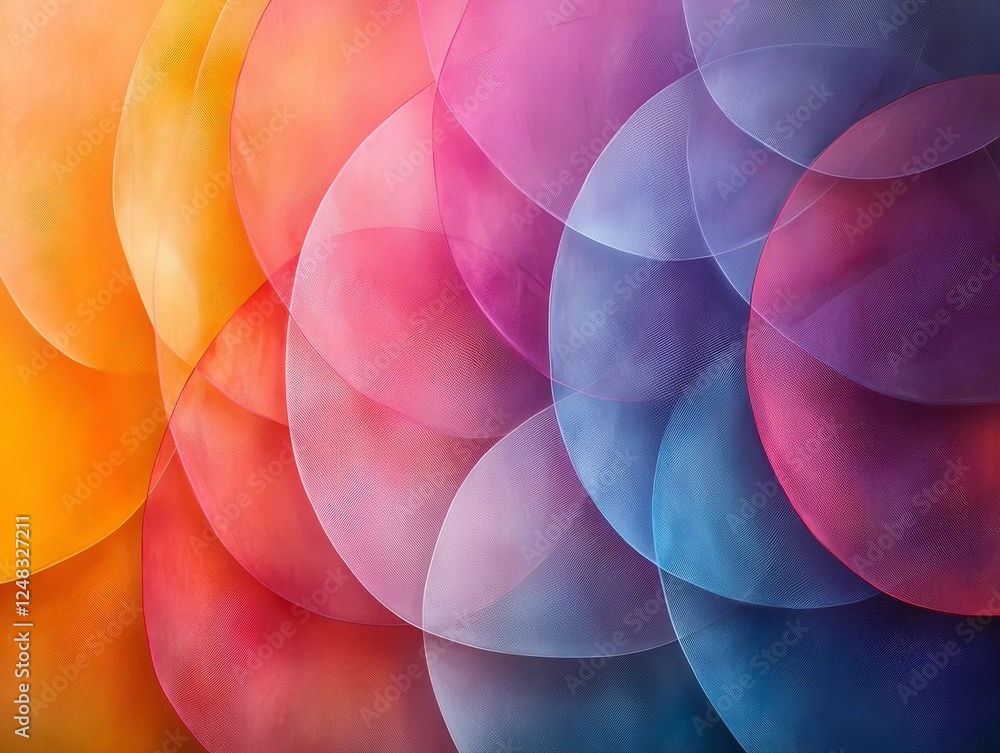 Poster serene pastel gradient overlapping geometric circles abstract art background