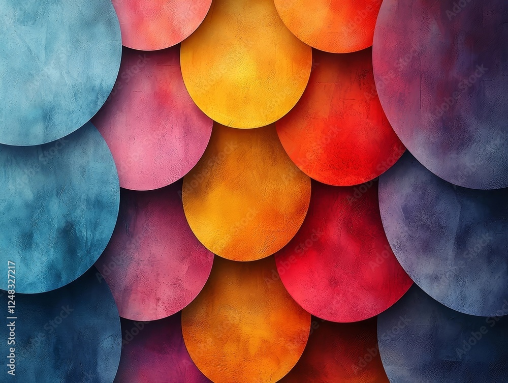 Poster overlapping translucent pastel circles in minimalist abstract design