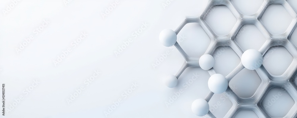 Aufkleber material science nano concept. abstract molecular structure on a light background.