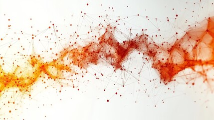 Fototapeta premium Vibrant Digital Network of Glowing Geometric Nodes and Interconnected Lines