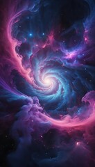 Obraz premium Cosmic Nebula Spiral Galaxy Art Wallpaper