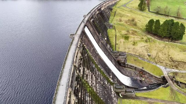 Aerial Drone Footage over Baitings Reservoir,  West Yorkshire.