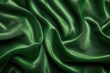 Obraz premium Green satin or silk with beautiful waves creating an elegant and luxurious background for fashion or beauty products