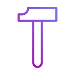 Fototapeta premium Minimalist Hammer Icon Tool Construction Symbol