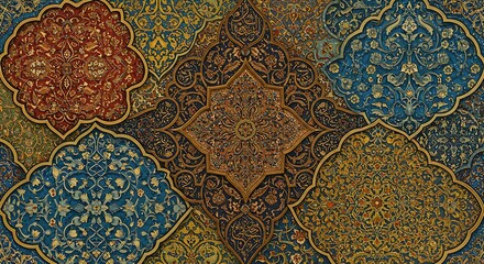 Intricate Persian Floral Pattern Design Background