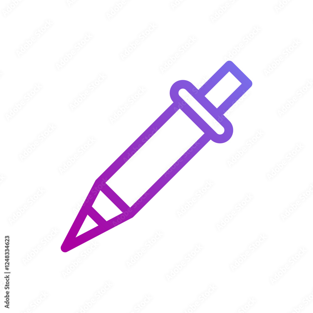 Poster gradient pipette tool icon minimalist design