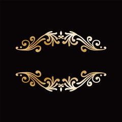 Gold vintage decorative border victorian illustration