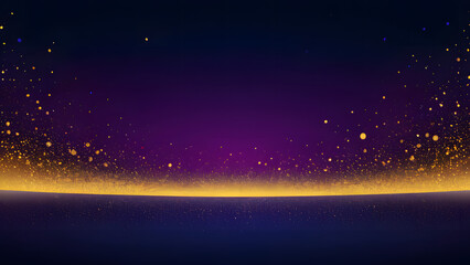 Obraz premium Deep Navy Blue, Cosmic Purple, and Glowing Gold Gradient Background