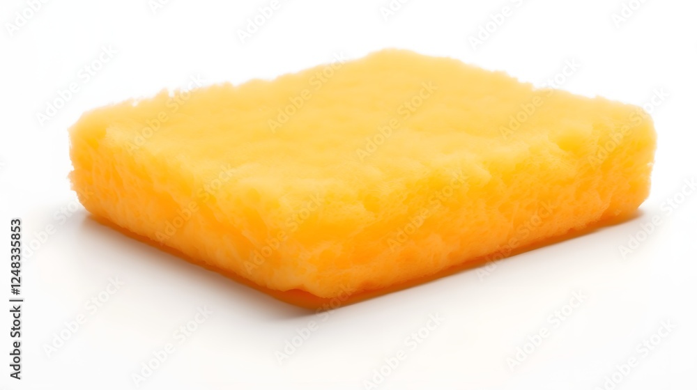 Poster a close up image of a soft foamy bath sponge placed on a bright white background the sponge s textur