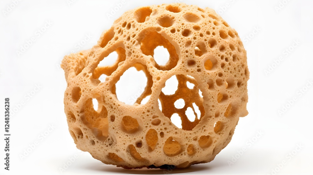 Poster stunning close up of a sea sponge with intricate natural textures and patterns placed against a smoo