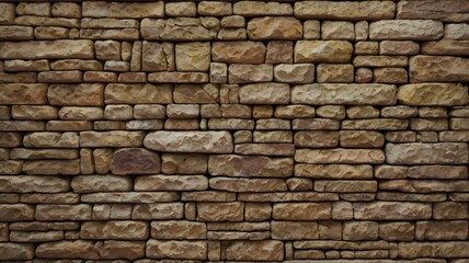 Obraz premium The old brick and stone wall texture reveals a rough, brown pattern of aged construction