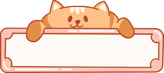 Label Cat Cute Illustration 