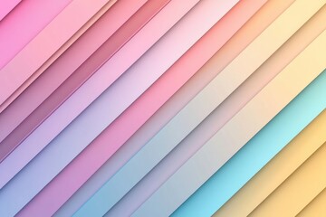 Obraz premium Diagonal pastel stripes create a soothing abstract geometric pattern, blending soft pinks, blues, and yellows for a calming visual effect