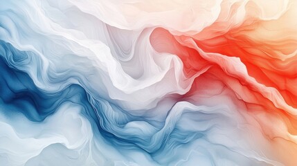 Obraz premium Abstract Fluid Art with Swirling Colors in Blue and Red Tones