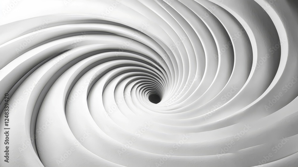 Poster mesmerizing monochrome spiral optical illusion abstract background with overlapping geometric patter
