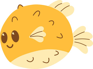 Cute Puffer Fish Illustration