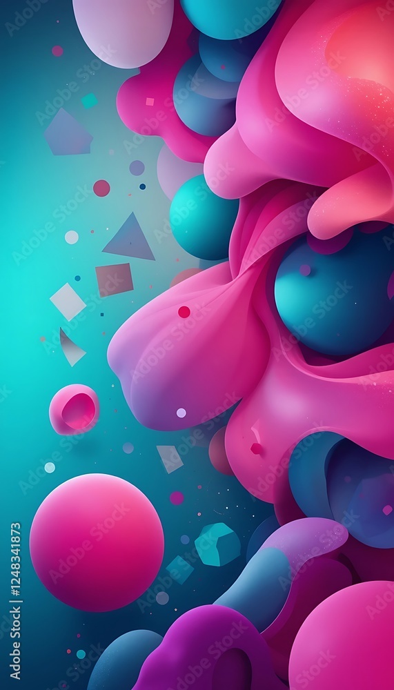 Poster abstract colorful fluid shapes background design