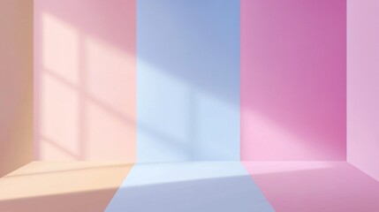A vibrant color background features gentle hues of pink and blue, enhanced by soft shadows. This visually striking backdrop offers endless possibilities for art, design, and creative projects